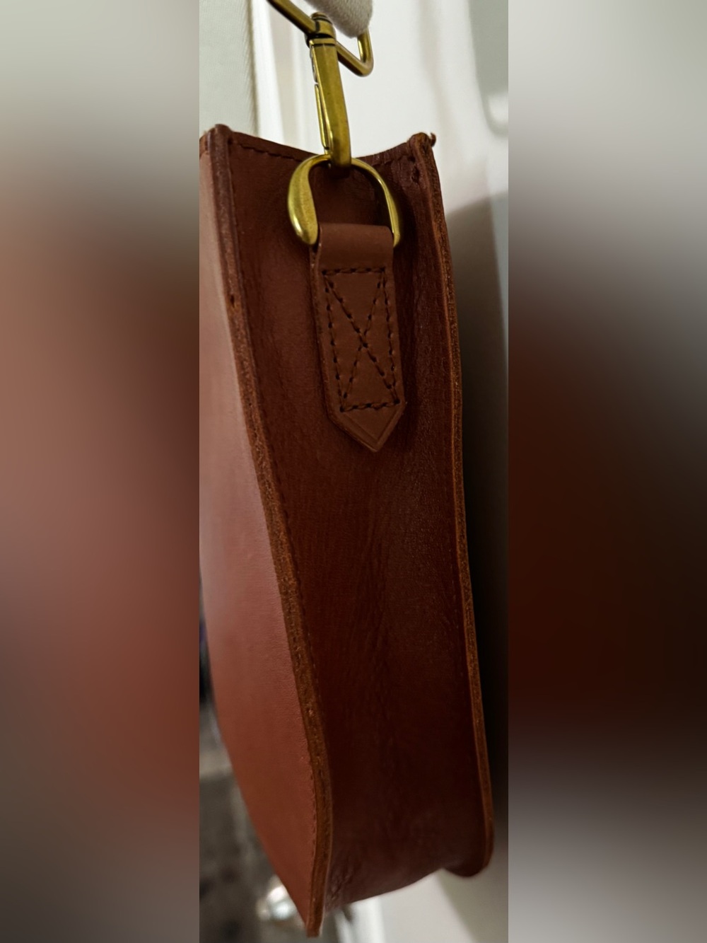 Madewell The Transport Saddlebag Leather Crossbody Bag English Saddle NWT - Picture 9 of 16